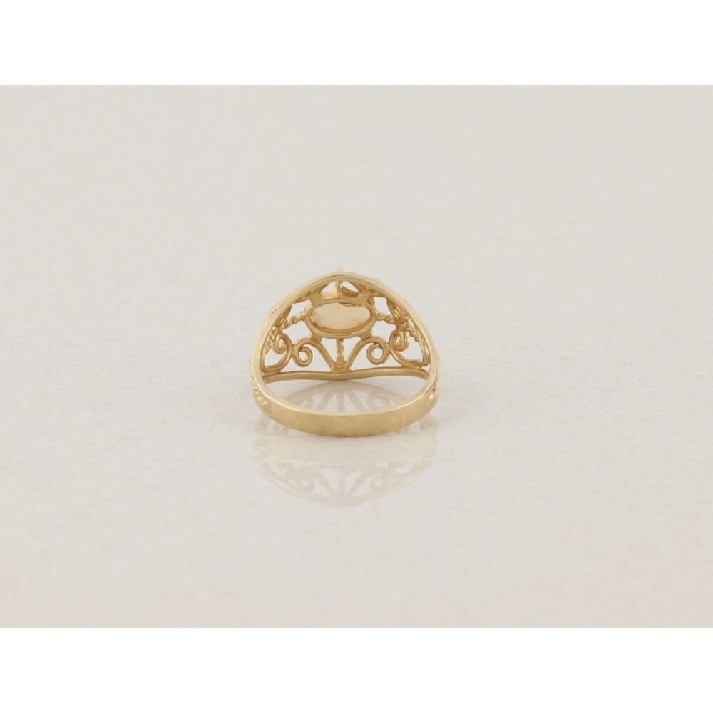 14k Yellow Gold Natural Opal Filigree Ring Size 6 - Picture 6 of 8